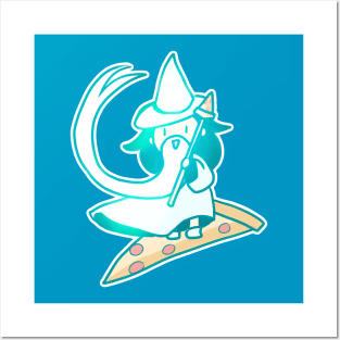 Surfing Pizza Wizard Posters and Art